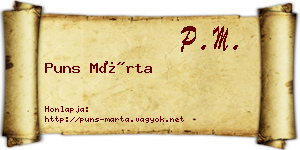 Puns Márta névjegykártya